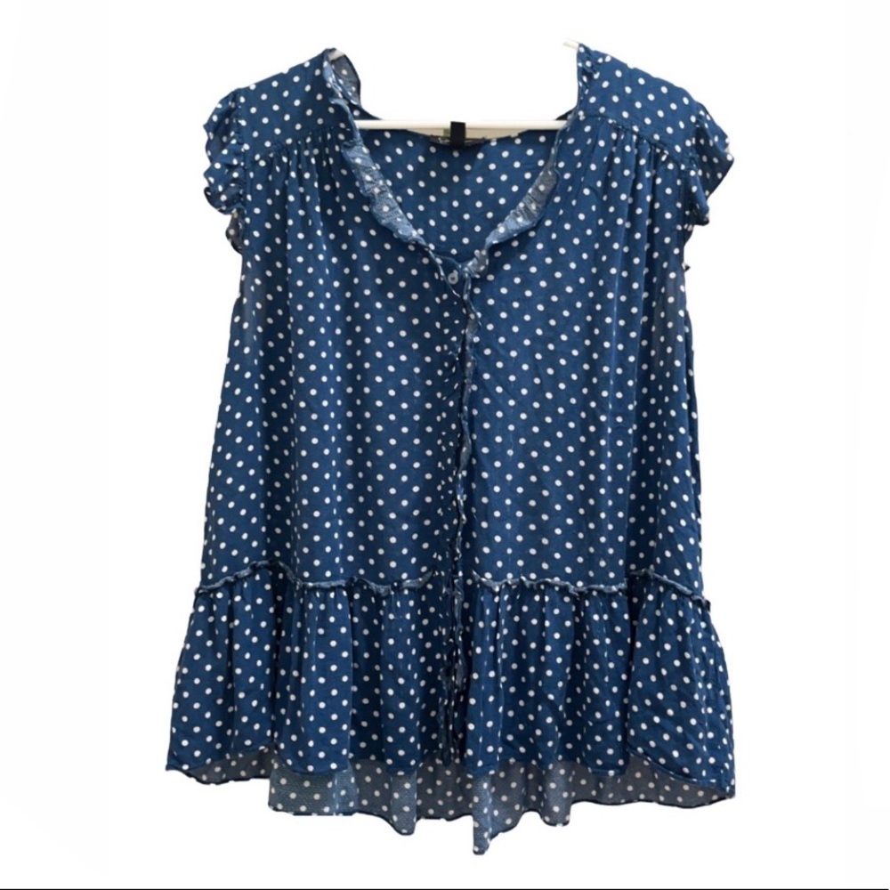 Jessica Simpson ruffle polka-dot blouse